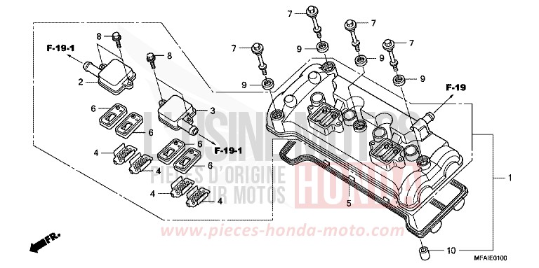 CYLINDER HEAD COVER for CBF1000 ABS PEARL SIENA RED (R320) from 2008